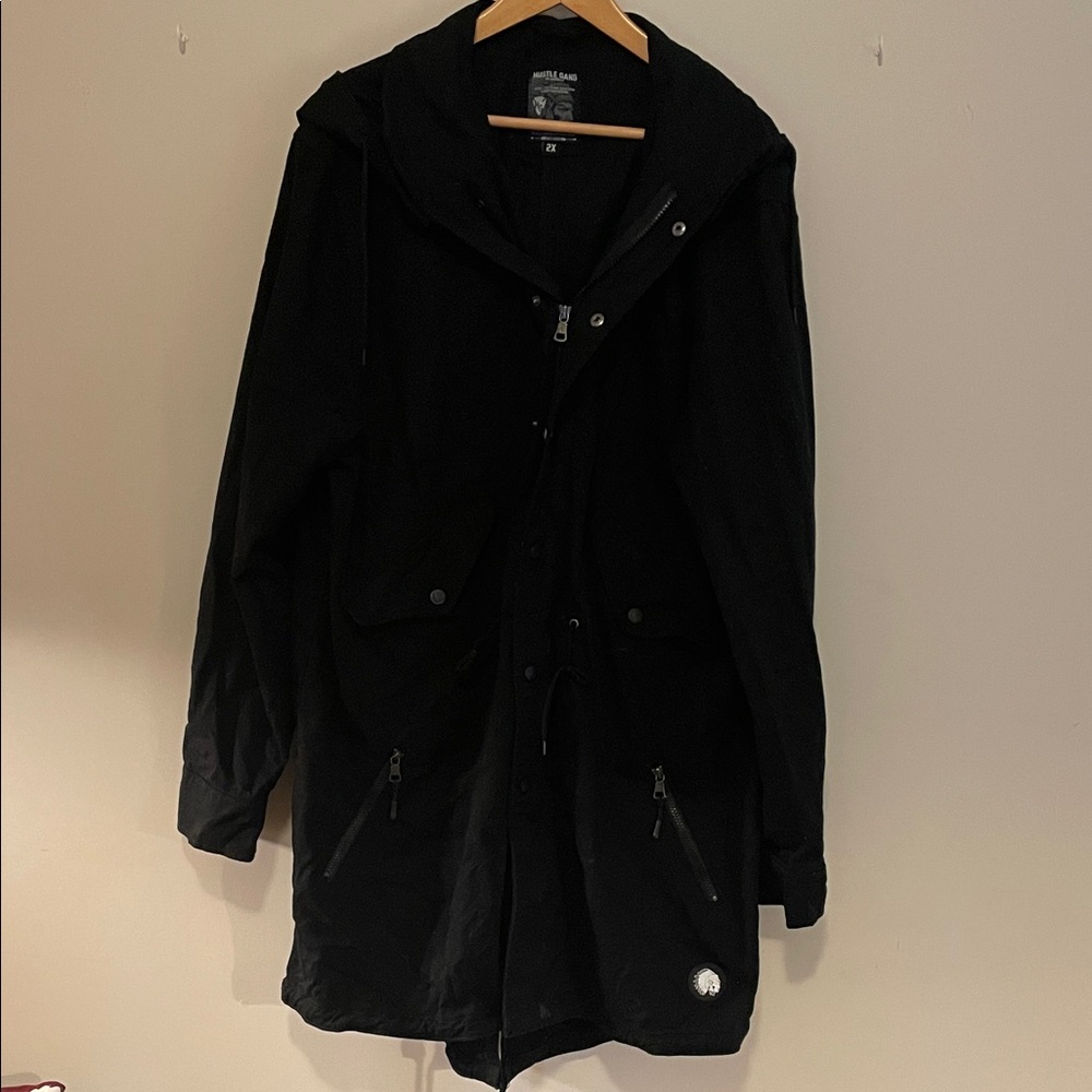 Hustle Gang Black Hooded Zip-Up Jacket